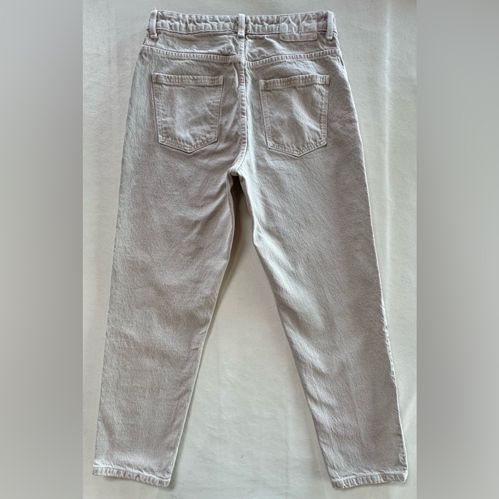 Zara Women's Cream High Rise 100% Cotton Jeans (8) - Picture 4 of 16